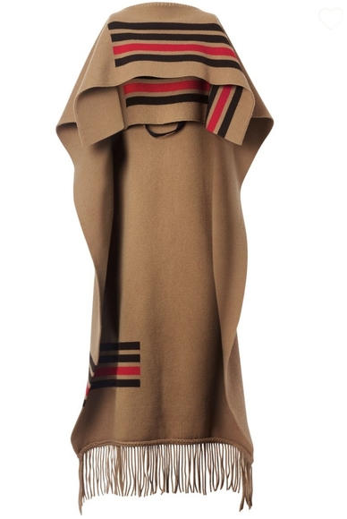Burberry Sweaters - Stripe Wool & Cashmere Cape, Burberry
